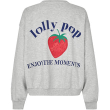 Indlæs billede til gallerivisning LOLLYS LAUNDRY Sydney Strawberry Sweatshirt Light Grey
