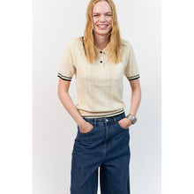 Indlæs billede til gallerivisning LOLLYS LAUNDRY Andrea Polo Knit S/S Creme
