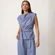 Indlæs billede til gallerivisning CO' COUTURE Tenny Pleat Top Denim Blue
