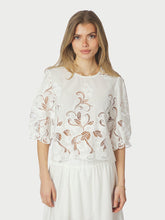 Indlæs billede til gallerivisning NEO NOIR Fia Embroidery Blouse White
