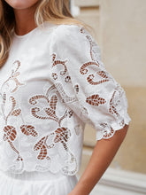 Indlæs billede til gallerivisning NEO NOIR Fia Embroidery Blouse White
