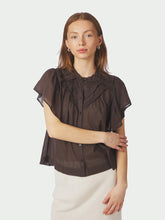 Indlæs billede til gallerivisning NEO NOIR Vinsa Voile Top Dark Brown
