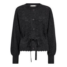 Indlæs billede til gallerivisning CO' COUTURE Row Pointelle Tie Cardigan Dark Grey
