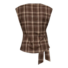 Indlæs billede til gallerivisning CO' COUTURE Dagny Check Pleat Top Brown
