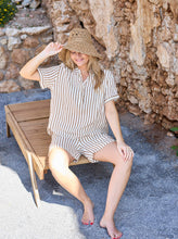 Indlæs billede til gallerivisning BLACK COLOUR Bcmelina Linen Shirt Camel Stripe
