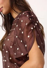 Indlæs billede til gallerivisning CO' COUTURE Dita Dot SS Blouse Dark Brown
