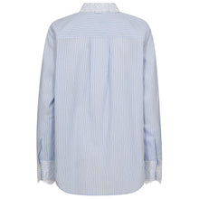 Indlæs billede til gallerivisning MOS MOSH Elinda Stripe Lace Shirt Brunnera Blue
