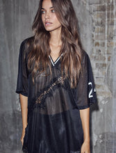 Indlæs billede til gallerivisning HAUTE L'AMITIE Drift Asym Lace Tee Black

