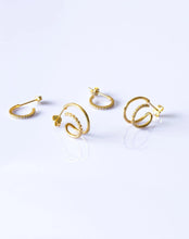 Indlæs billede til gallerivisning AND COPENHAGEN Shiny Double Swirl Hoops
