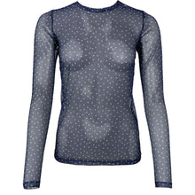 Indlæs billede til gallerivisning BLACK COLOUR Bcanne Mesh Blouse Navy Dot
