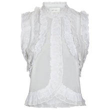 Indlæs billede til gallerivisning NEO NOIR Celia Ruffle Top Hvid
