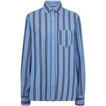Indlæs billede til gallerivisning HAUTE L'AMITIE Button Down Stripe Shirt Blue Navy
