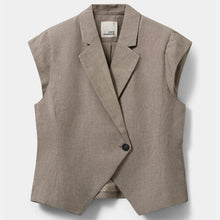 Indlæs billede til gallerivisning SOFIE SCHNOOR Majse Linen Mix CS Blazer Dark Sand

