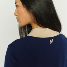 Indlæs billede til gallerivisning MOS MOSH Relena Prep Flip Knit Cardi Salute Navy
