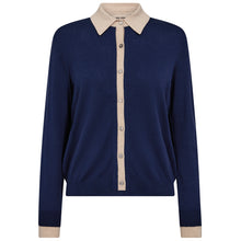 Indlæs billede til gallerivisning MOS MOSH Relena Prep Flip Knit Cardi Salute Navy
