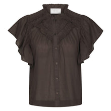 Indlæs billede til gallerivisning NEO NOIR Vinsa Voile Top Dark Brown
